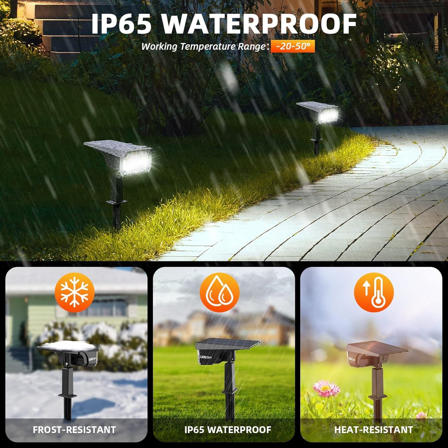 Solar Spot Lights Outdoor,IP65 Waterproof 40 LEDs Landscape Spotlights,USB & Solar Powered Wall Lights,3 Modes Outdoor Solar Garden Lights for Yard Porch 4 Pack