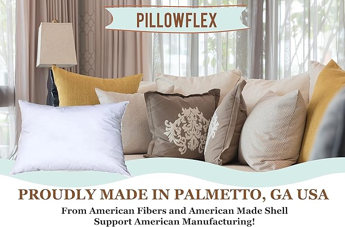 Pillowflex Premium Polyester Pillow Insert – 12x16 - Rectangle Pillow Form, Machine Washable, Soft Sham Supports, Decorative Form for Covers and Throw Pillows, Hypoallergenic - Made in USA - 2 Pack