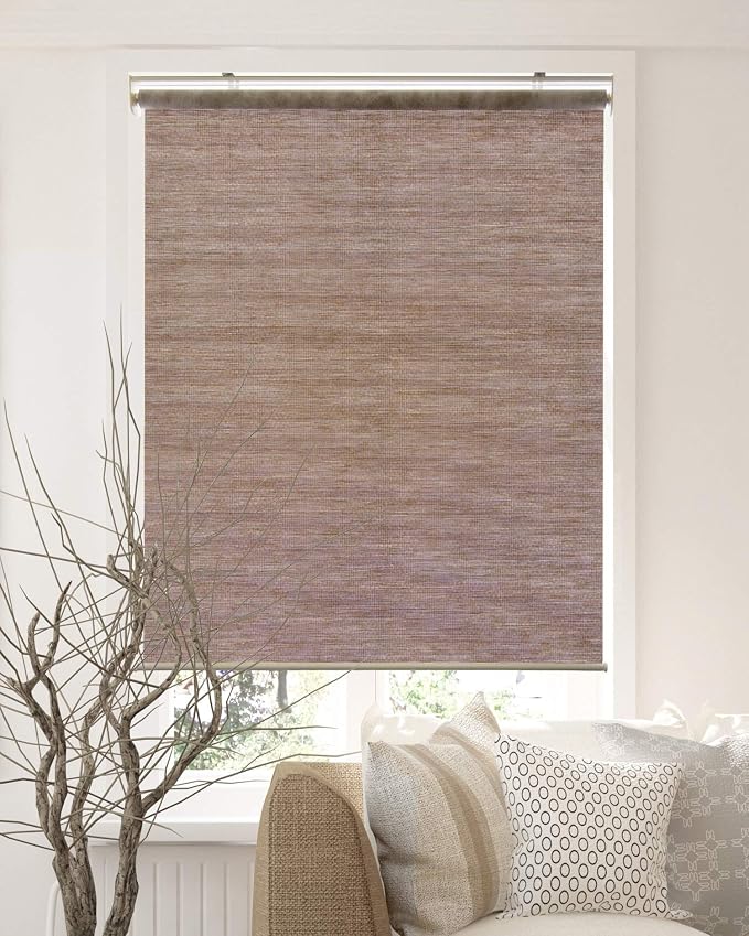 CHICOLOGY Roller Shades , Cordless Blinds , Window Shades for Home , Roller Window Shades , Window Treatments , Door Blinds , Light Filtering Shades , Felton Truffle (Natural Woven) , 48"W X 72"H