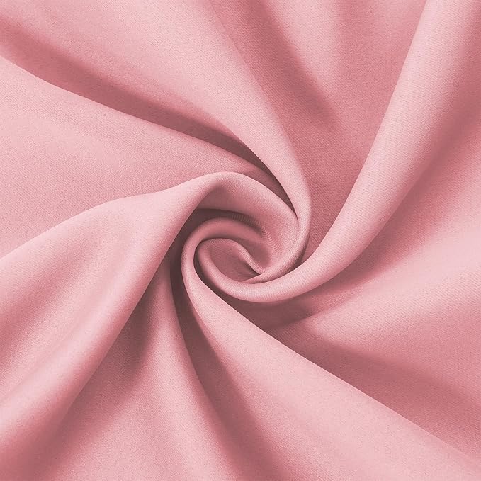LEMOMO Pink Blackout Curtains 66 x 63 Inch Length/Set of 2 Curtain Panels/Thermal Insulated Room Darkening Blackout Curtains for Bedroom