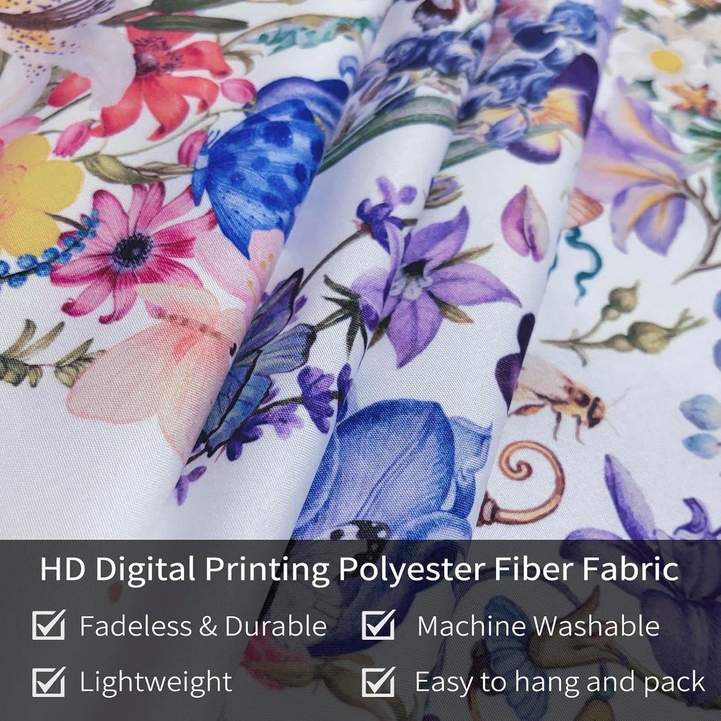 Damanse Butterfly Tapestry Wall Hanging Cute,Boho Wall Tapestry for Bedroom Aesthetic,Flower Living Room Decor for Teen Girls (White, 59.80" x 78.70")