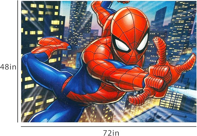 Spiderman Rug for Kids Room Set - Bundle with 48x72in Area Carpet for Bedroom, Room Decor, Plus Stickers and More | Spiderman Rug for Bedroom