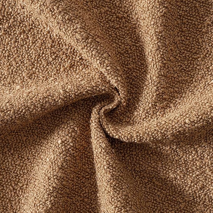 MIULEE 26x26 Inch Decorative Euro Sham Pillow Covers for Couch Bed Set of 2 Textured Boucle Neutral Throw Pillow Covers Brown Tobacco Accent Solid Vintage Pillowcases Sofa Living Room Home Decor