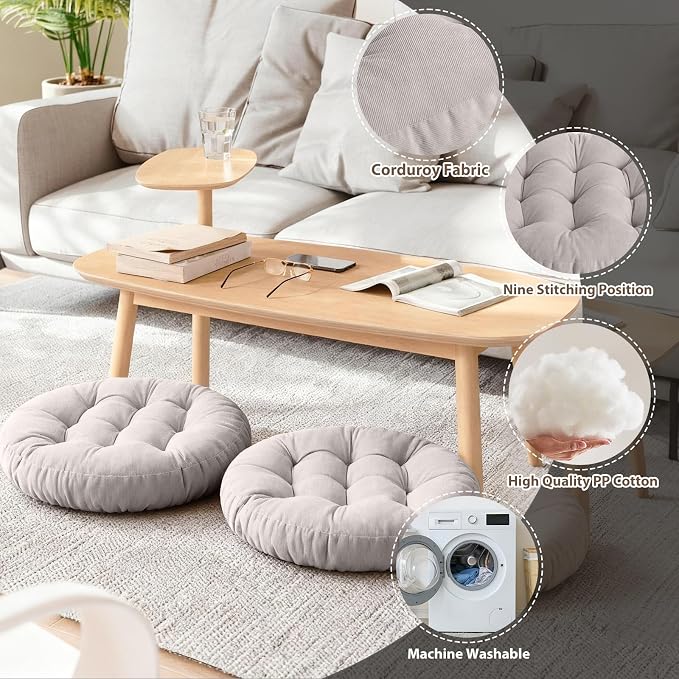 Tiita Outdoor Cushions Square Floor Pillow Thicken Tufted Seat Pad Large Floor Cushion for Yoga Meditation Living Room