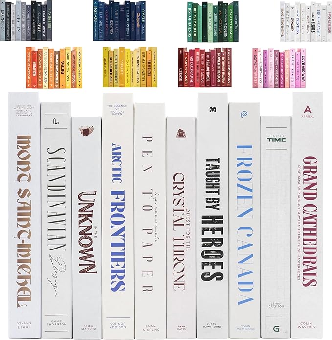 Decorative Books | White 10 Book Set with 3 Sizes | Preassembled with Hidden Storage | Perfectly Stackable for Easy Home Staging | Book Decor to Elevate Your Space | Home Decor Made Simple!