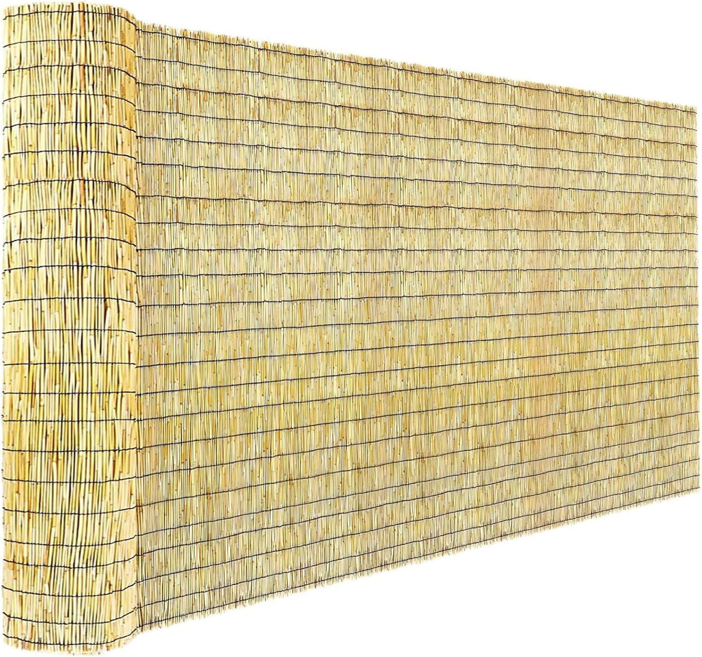 Bamboo Reed Fencing, Natural Bamboo Fence Rolls 4 Feet High, Decorative Reed Screen Privacy Curtains for Patio Balcony Garden Backyard Outdoor, 4 x 10 FT