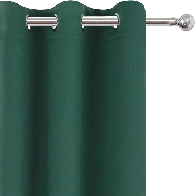 LEMOMO Green Blackout Curtains 40 x 63 Inch Length/Set of 2 Curtain Panels/Thermal Insulated Room Darkening Blackout Curtains for Bedroom