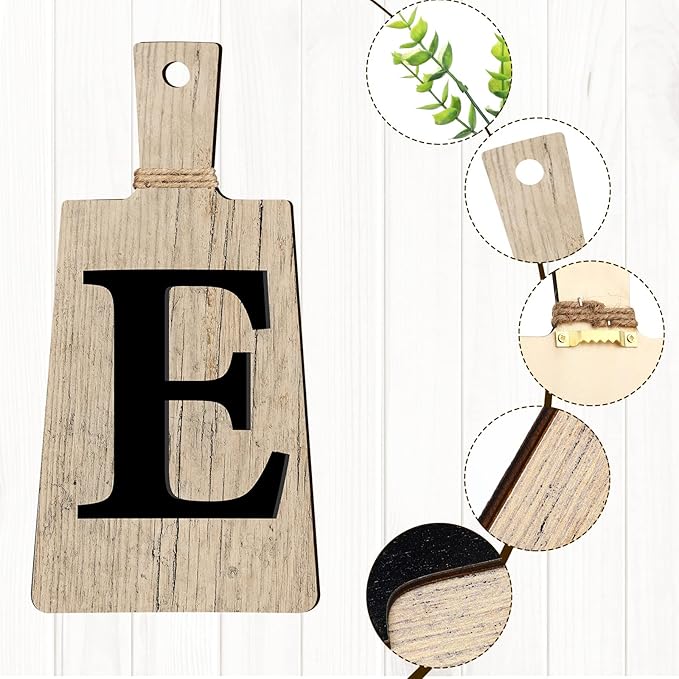 Jetec Cutting Board Eat Sign Set Hanging Art Kitchen Eat Sign Farmhouse Fork and Spoon Wall Decor Rustic Primitive Country Kitchen Decor for Home over Cabinet Decoration(Red, Black, Beige)