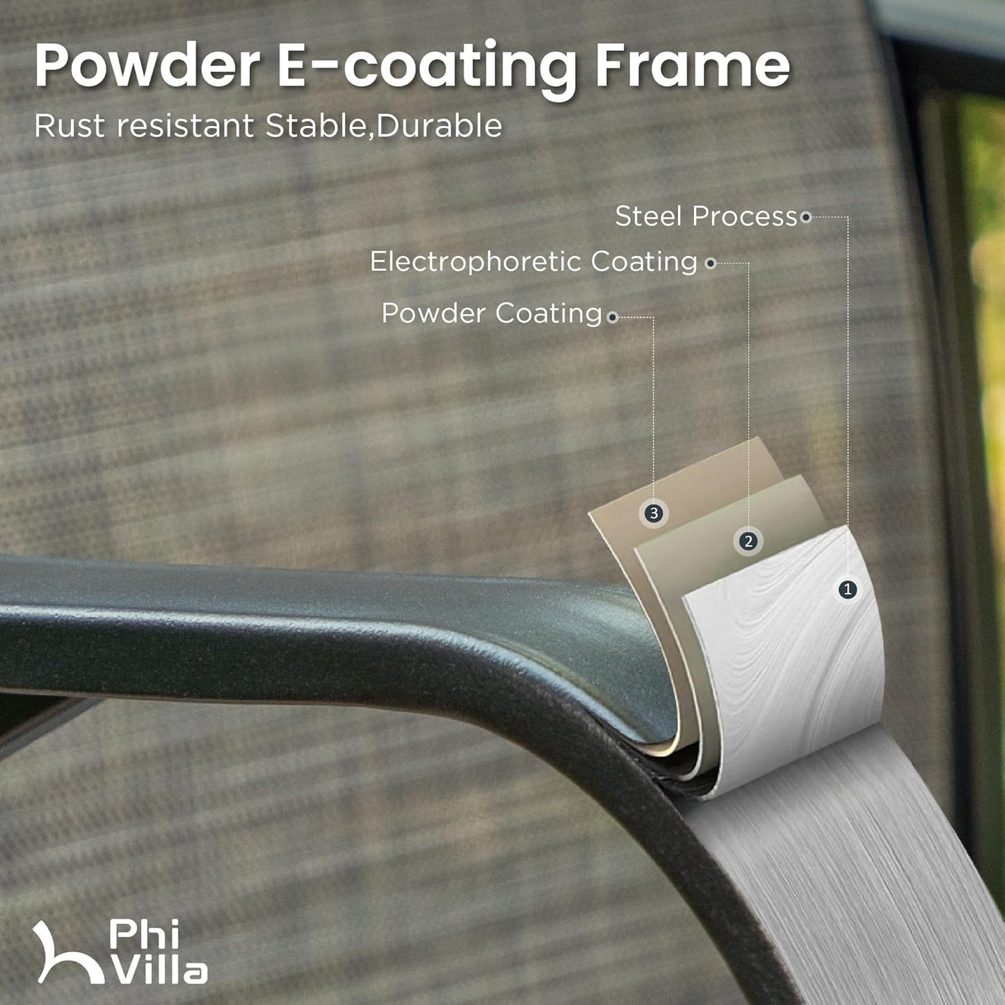 PHI VILLA 7 Piece Outoor Bar Dining Set, High Top Patio Bar Table and Chairs Set with 6 Outdoor Swivel Bar Stools & 40" Outdoor Bar Table for Yard, Garden and Terrace, Grey