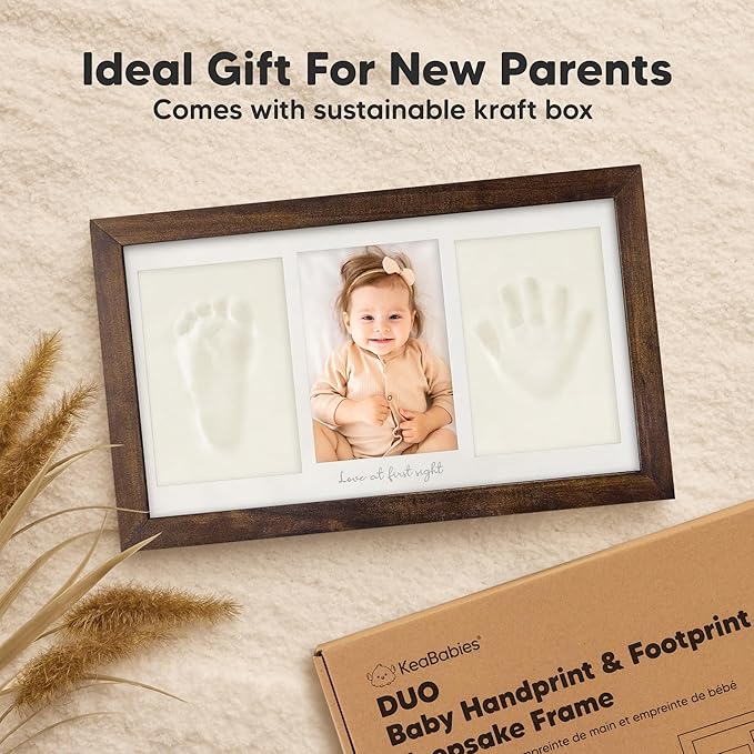KeaBabies Baby Hand and Footprint Kit and Baby Solo Keepsake Frame Kit with Hand and Footprints - Baby Prints Duo Photo Frame for Newborn - Baby Footprint Kit, Baby Keepsake