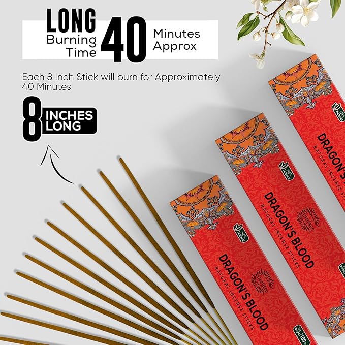 Raajsee Dragons Blood Incense Sticks (180 gm), 100% Pure Organic Natural Hand Rolled Free from Chemicals, (Pack of 12) Visit the raajsee Store
