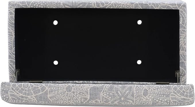 Linon Stone Upholstered Storage Stephanie Ottoman