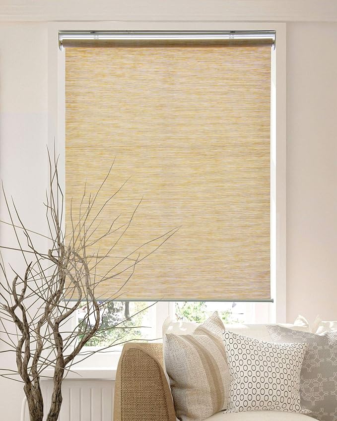 CHICOLOGY Roller Shades , Cordless Blinds , Window Shades for Home , Roller Window Shades , Window Treatments , Door Blinds , Light Filtering Shades , Felton Cream (Natural Woven) , 23"W X 72"H