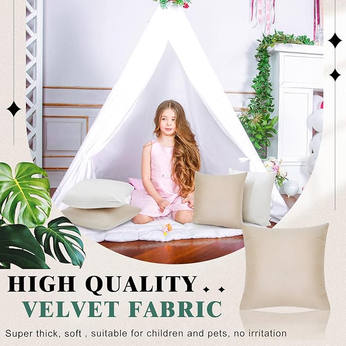 Berlune 6 Pcs Velvet Throw Pillow Covers 18" x 18" Decorative Cushion Cases Soft Pillowcase for Graduation Coquette Party Accessories Couch Sofa Bed Chair Home Decor, No Inserts (Morandi Color)
