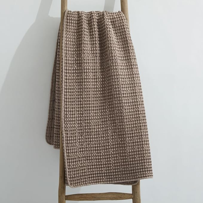 Levtex Home - Mills Waffle - Throw - Cocoa Cotton Waffle - Throw Size 50 x 60in.
