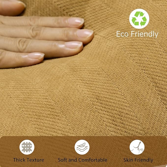ZWJD Mustard Yellow Throw Pillow Covers 22x22 Set of 2 Chenille Pillow Covers with Elegant Design Soft and Luxurious Decorative Throw Pillows for Couch, Bed, and Home Decor