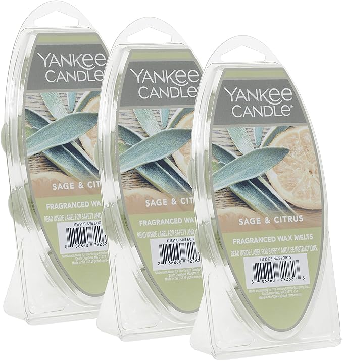 Yankee Candle Sage & Citrus Wax Melts,for Candle Making and All Wax Warmers,6 Count (Pack of 36)