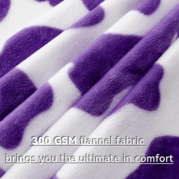GEULAY Queen Size Purple Fleece Blanket 90"x90" - Cozy Fuzzy Bed Throw for Women | Full Size Warm Lavender Blanket for Bedroom, Living Room Decor & Housewarming Gifts