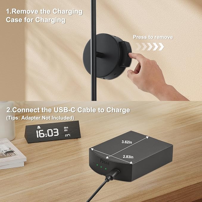 KARTOOSH Removable Battery Operated Wall Sconces with Remote Control 350°Rotate LED Wireless Wall Lights with 3 Color Temperatures & Dimming for Bedroom, Hallway,24.4 Inch (2 Pack)