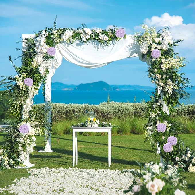 AVIVIHO 10pcs Fake Flowers Lavender Hydrangea Artificial Flowers Bulk (Not Squished, No Steaming Need) Silk Flowers with Stems for Wedding Decor,Home,Baby Shower,Table Centerpieces Decoration