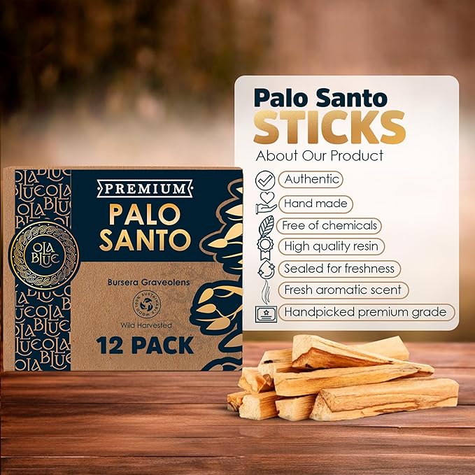 Palo Santo Smudging Sticks – 12 Pack (4 oz / 110 g) | Natural Palo Santo Incense Sticks from Peru | Resin-Rich Aromatic Sticks for Smudging & Meditation