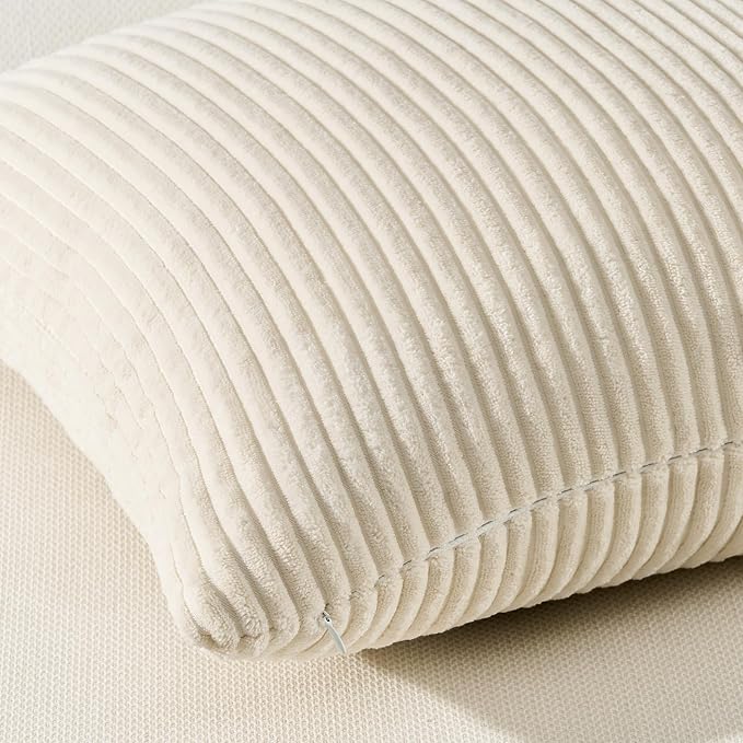 Topfinel Decorative Beige Throw Pillow Covers Cushion Cases, Set of 4 Soft Velvet Modern Double-Sided Designs, Natural Home Decor, Pillow Inserts Not Included (22x22 inch)