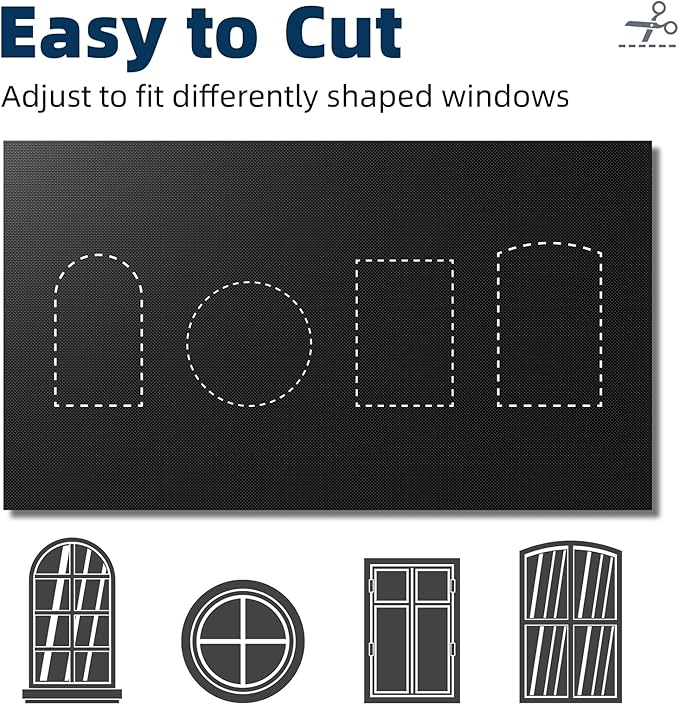 NIGHTON Portable Blackout Curtains 42"×57", Strong Hook and Loop Tape Strips with Adhesive, Cuttable Blackout Window Cover, 100% Black Out Material Blinds for Baby Nursery or Travel - Black