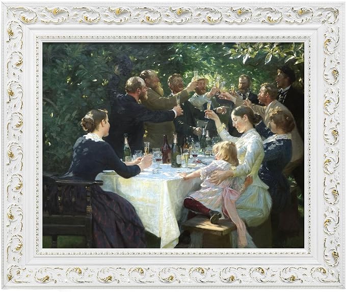 Ornate Canvas Frame for 30x40 Oil Paintings Art Prints, DIY Antique White Frame for Landscape Portrait, Open Back Wood Frame for Home Office Gallery Wall Decor (No Plexiglass & Backing Board)