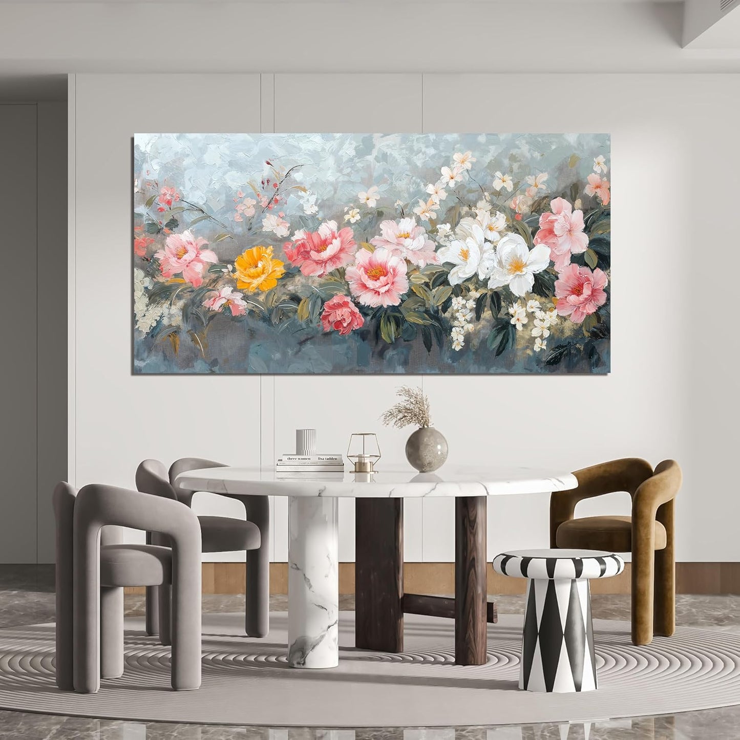 Canvas Wall Art Decor Colorful Flower Wall Art Decor Botanical Wall Decorations Paintings Modern Large Wall Decor For Living Room Artwork For Walls canvas prints For Bedroom Office Decor 24"X48"