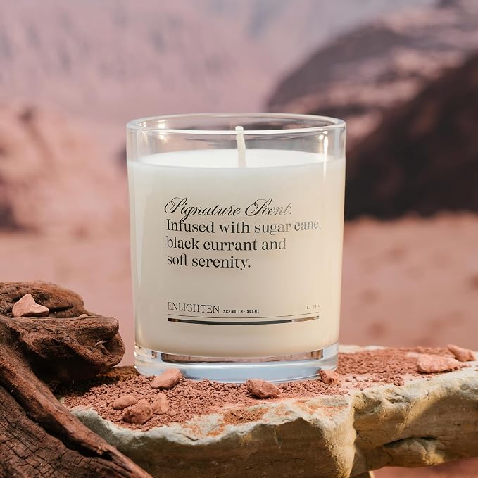 Enlighten Signature Scent Candle | Luxurious Sugar Cane, Lime & Black Currant Scent | Double Scent Load for Enhanced Aroma | Eco-Friendly, Hand-Poured Soy Wax | 12oz Glass Tumbler | Made in USA
