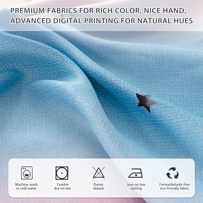XiDi Girls Blackout Curtains 84 Inches Long for Bedroom Hollow Out Star Rainbow Pattern Room Darkening Window Drapes for Kids Nursery Room Unicorn Wall Decals Grommets Top 2 Panels 42x84 Pink Purle