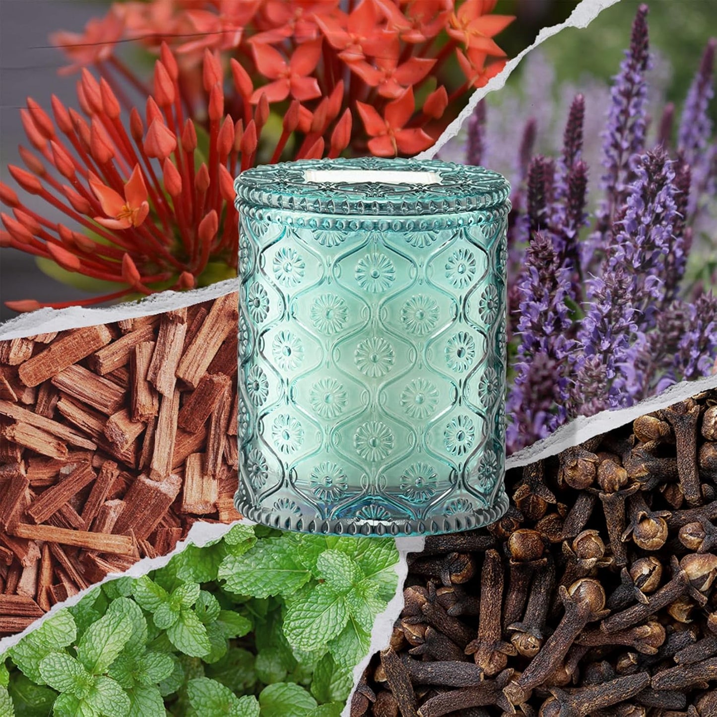 LA JOLIE MUSE Geranium Vert Mint Candle - Mint, Geranium, Lavender | 6 oz Natural Soy Wax | 40 Hours Clean Burn | Fresh Scented Candle | Gift-Ready for Hosts & Gatherings