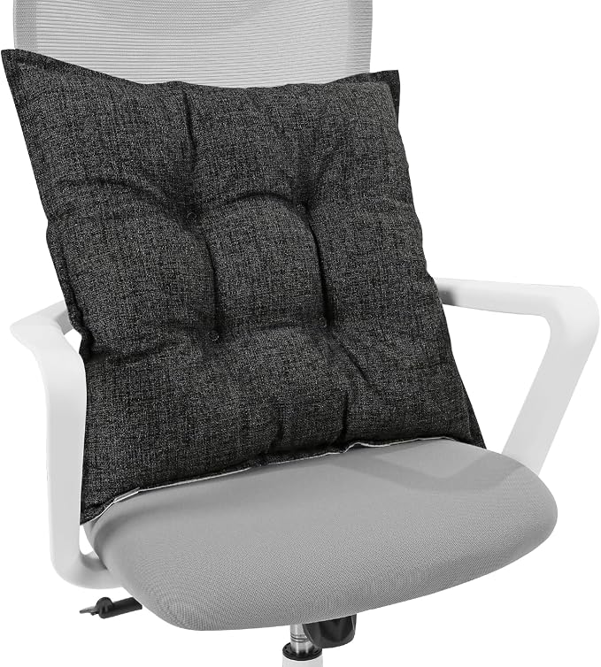 SINSOSSO Large Floor Pillow 22", Thickened Bite-Size Memory Foam Square Non-Slip Cushion for Office Back Support/Indoor Yoga/Chair Seat, Fashionable Color-Blocked Fabric & Washable, Black, 1 PCS