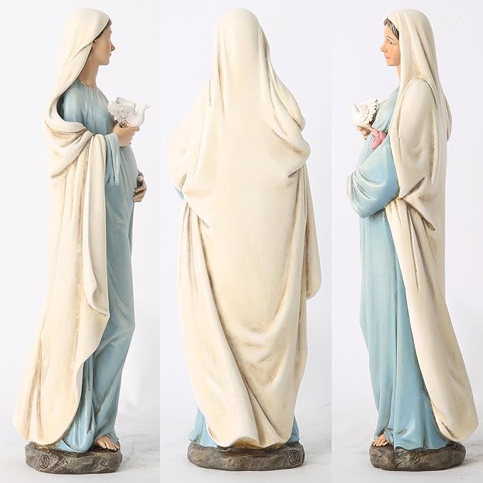 BC Catholic Pregnant Mary Mother Statue, 8.4" H Expectant Mary Figure, Hand Painted Religious Gifts for Pregnant Women,Devoted Home Decor, Classical Renaissance Sculpture by Buildclassic