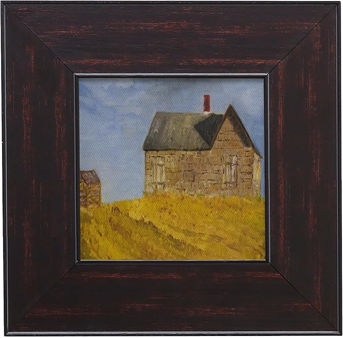 Square Wood Plein Air Frame for Canvas 12x12, 3.1" Wide Antique Canvas Floater Frames, Vintage Canvas Floating Frame, Ornate Picture Frames (12"x12", Black Walnut)