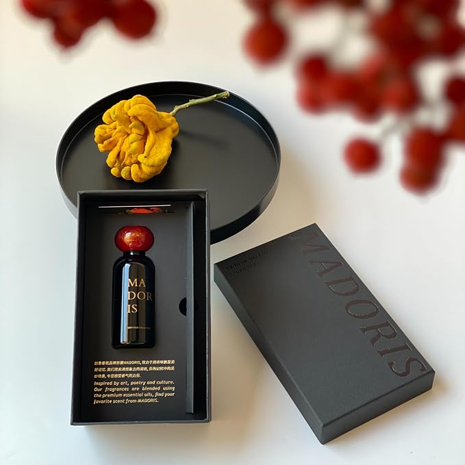 Midnight Kiss Reed Diffuser Gift Set, Floral Amber Home Fragrance