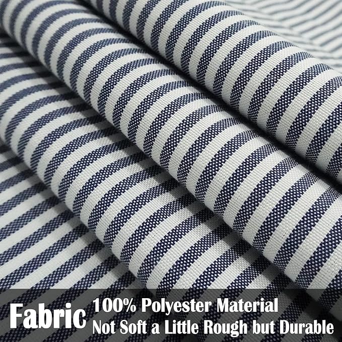 CARRIE HOME Blue White Farmhouse Striped Pillow Covers 18x18 Set of 2 Navy Blue Farmhouse Decor Pillows for Sofa Bedroom Chair and Christmas Decoration