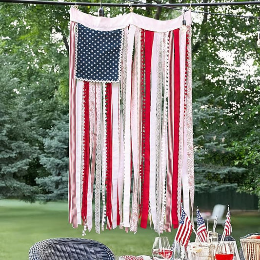 4th of July Decorations - Memorial Day Decor - 4 x 2.3 Ft Rag American Flag Banner for Home Party Supplies - Fourth of July Independence Day Accessories for 250th Anniversary Celebration Indoor Outdoor Decoration