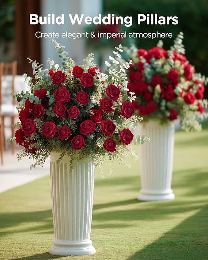 InnoGear 100 Pcs Red Roses Artificial Flowers, Fake Velvet Silk Rose Bulk Faux Flower for Decoration DIY Wedding Centerpieces Proposal Bridal Bouquets Shower Party Home Floral Decor (100, Red)