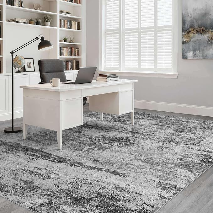 6x8 Area Rug Living Room: Washable Large Abstract Neutral Modern Soft Rug Stain Resistant Indoor Floor Non-Slip Accent Carpet for Bedroom Nursery Playroom Dining Room Office Dorm Home House Decor