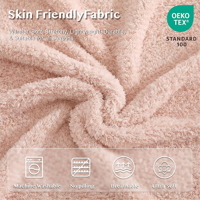 WRENSONGE Soft Throw Blanket for Couch-Cozy Reversible Knitted Blankets | Lightweight Warm Fluffy Decor for Women, Mom, Her & Girls, Sofa, Chair, Bed, 50x60in,Cationic Dyeing Pink