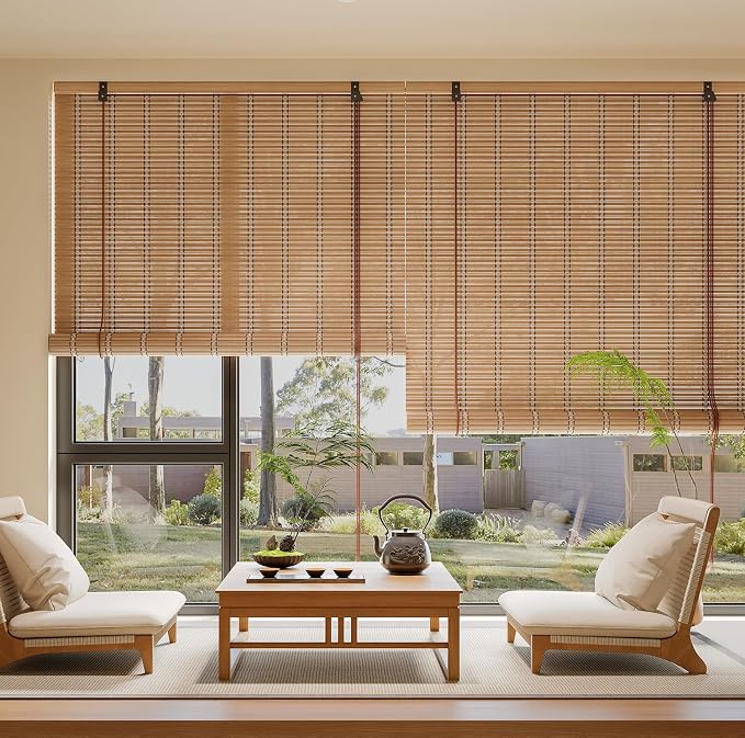Yutianli Bamboo Blinds Roller Shades for Windows Bamboo Shades for Indoor and Outdoor Patio Style A 40" W x 83" H