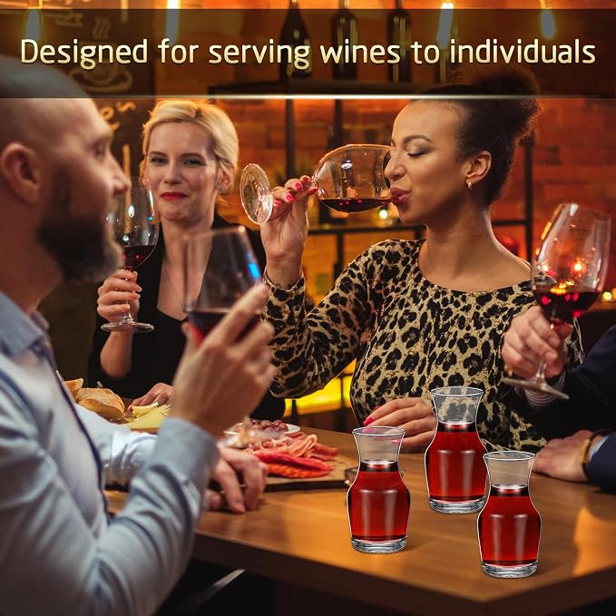Remagr 42 Pack Single Serving Wine Carafe Glass Small Mini Carafe Individual Wine Refill Decanter for Dinner Parties Tastings Bars Restaurants (6.5 oz)