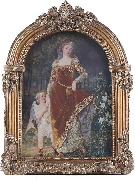 Bronze Antique Picture Frames 4x6 Ornate Arched Vintage Picture Frames with Glass Front for Wall Hanging and Tabletop Photo Gallery Wall Decor Vintage Home Decor
