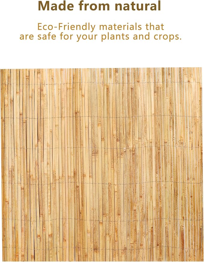 4ft x 13ft Natural Bamboo Slat Screening Roll, Outside Bamboo Privacy Fencing, Privacy Screen Panels for Garden, Outdoor