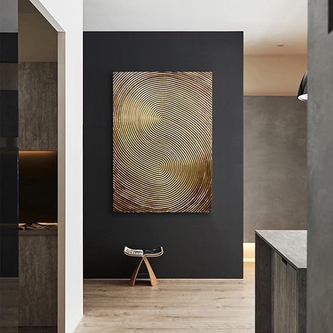 NANKAI Art Hand-Painted Modern Abstract Oil Painting 40x28 Inches Gold Texture Oil Painting Home Office Corridor Wall Decorative Art Painting