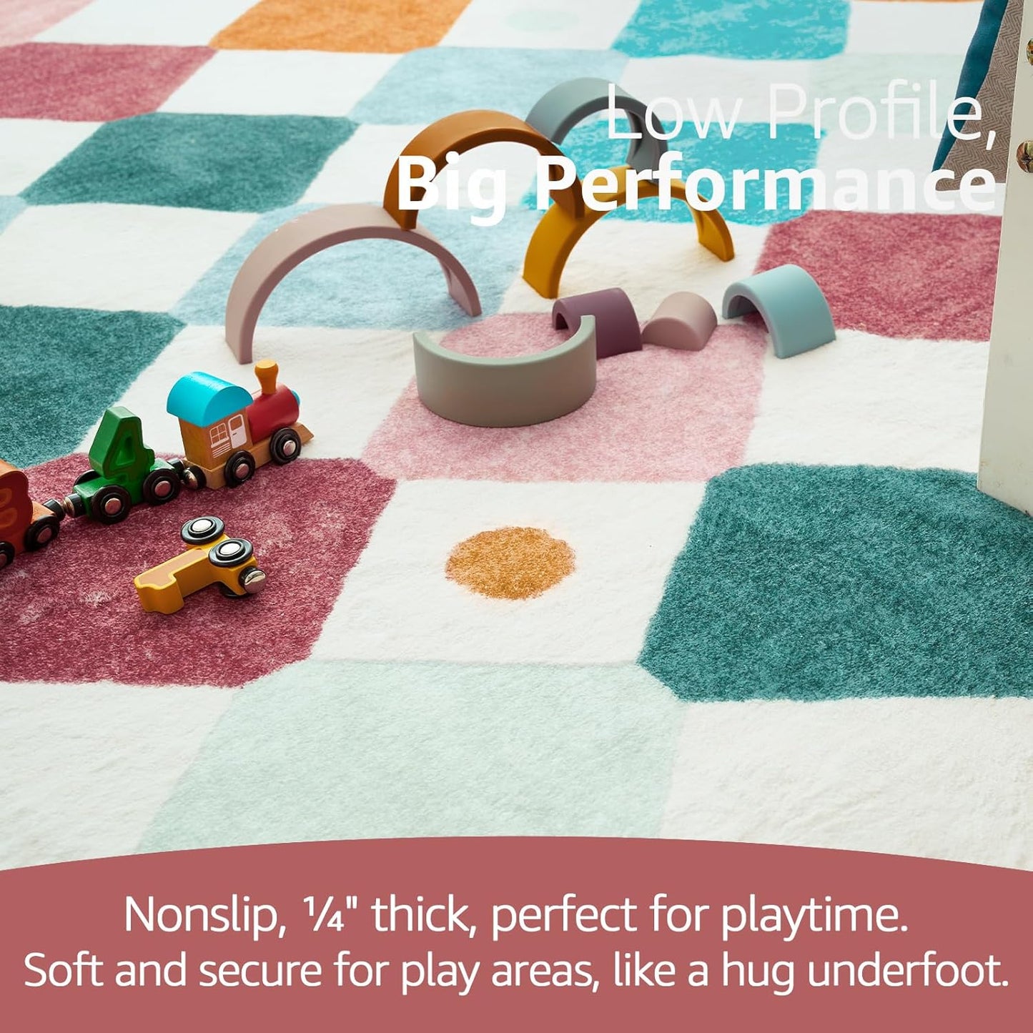 jinchan Area Rug 5x7 Kids Washable Indoor Floor Cover Non-Slip Modern Soft Rug Elementary School Classroom Colorful Diamond Carpet for Nursery Playroom Daycare Bedroom Living Room Confetti on Cream