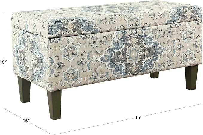 HomePop 36" Decorative Storage Bench - Antiqued Blue