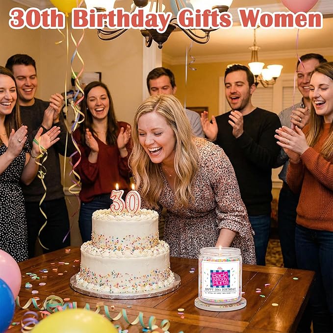 Homsolver 30th Birthday Gifts for Women,Unique Best Friend Gift Ideas -Back & Body Hurts 30th Birthday Decorations Candles