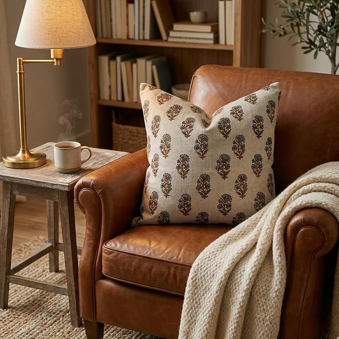 Linen Throw Pillow Covers 20x20 inch sage Gray Amber Decorative Pillow Covers for Living Room, Bedroom